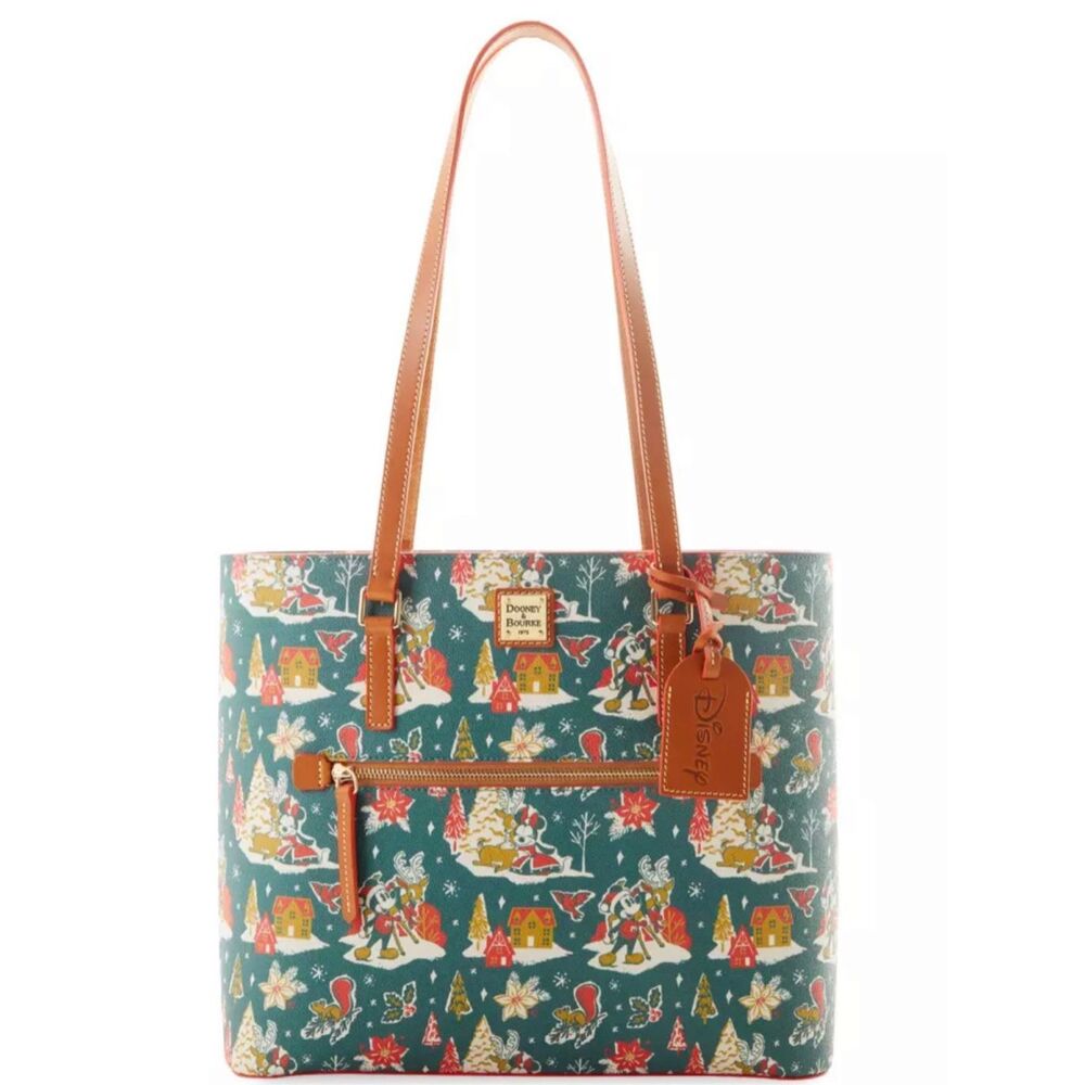 Mickey and Minnie Mouse Christmas Dooney & Bourke Tote Bag